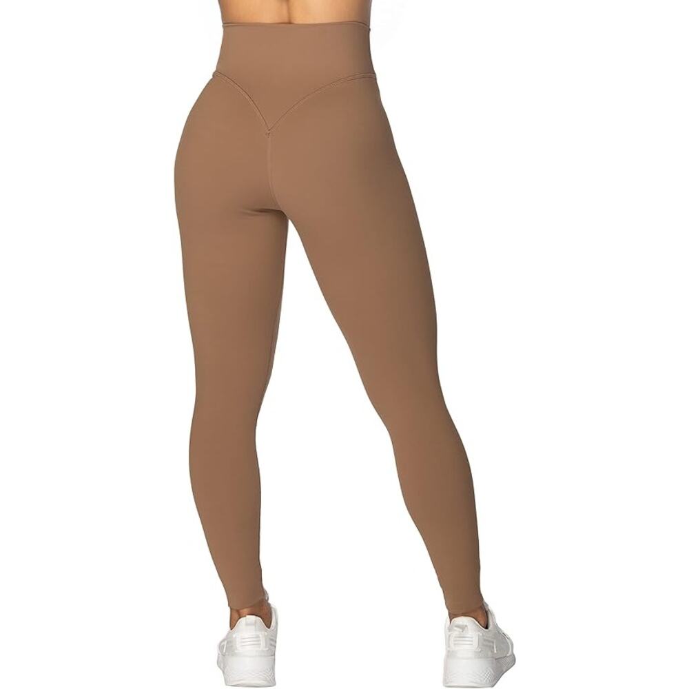 Sunzel Tan Beige Cross Over Waist Leggings Size Medium High Waist - Picture 4 of 9